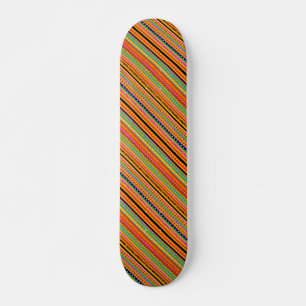 Skateboard Tejido de diseño de patrones aztecos nativos de co