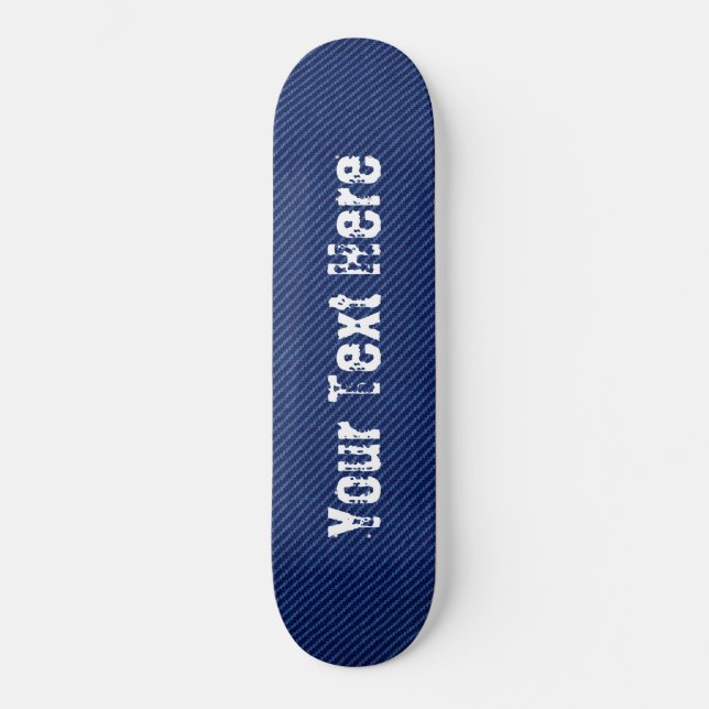 Skateboard Tejido de jeans azules - Añadir tu texto / nombre  (Anverso)