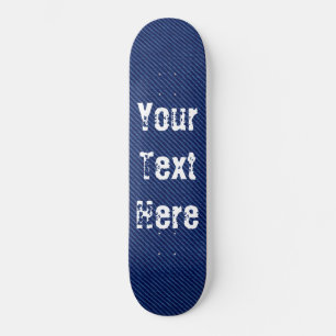 Skateboard Tejido de jeans azules - Añadir tu texto - Persona