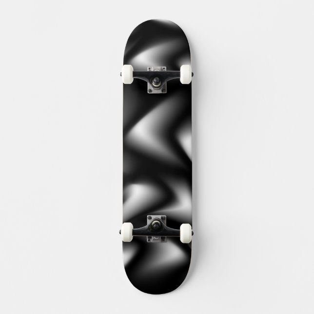 Skateboard Tejidos abstractos en blanco y negro (Anverso)