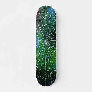Skateboard Tela de Araña Blanca Arte Callejero Abstracto sobr