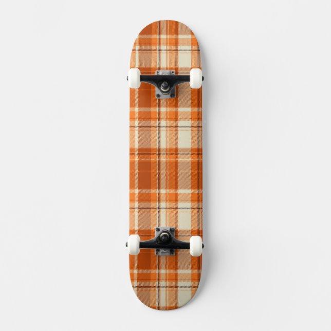 Skateboard Tela escocesa anaranjada (Anverso)