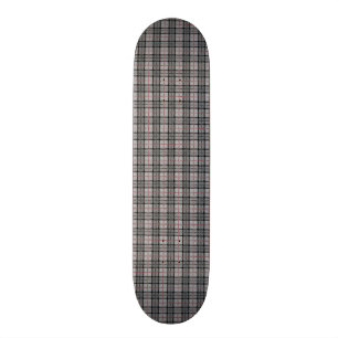 Skateboard Tela escocesa del pixel en gris con la raya roja