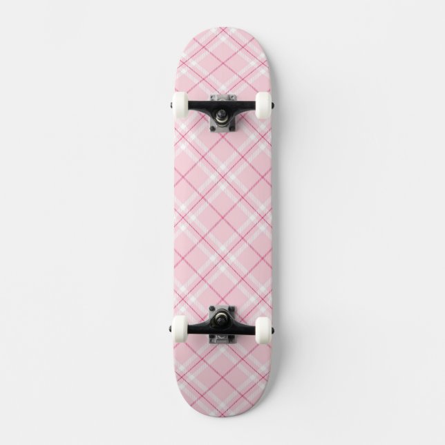 Skateboard Tela escocesa rosa clara (Anverso)