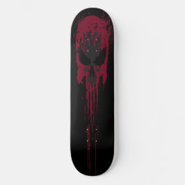 Skateboard Tema del cráneo gótico rojo