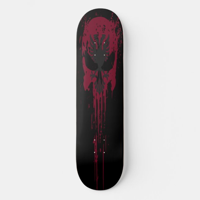 Skateboard Tema del cráneo gótico rojo (Anverso)