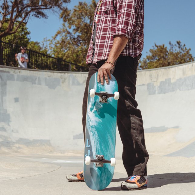 Skateboard Tema personalizado de la ola oceánica (Exterior 2)