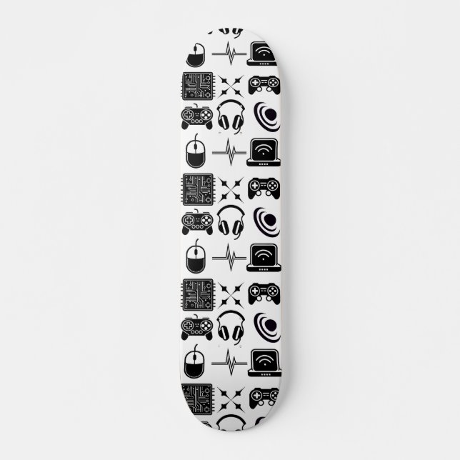 Skateboard Temas de juego en blanco y negro (Anverso )