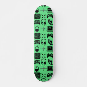 Skateboard Temática de juegos en blanco y negro