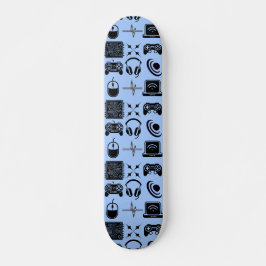 Skateboard Temática de juegos en blanco y negro
