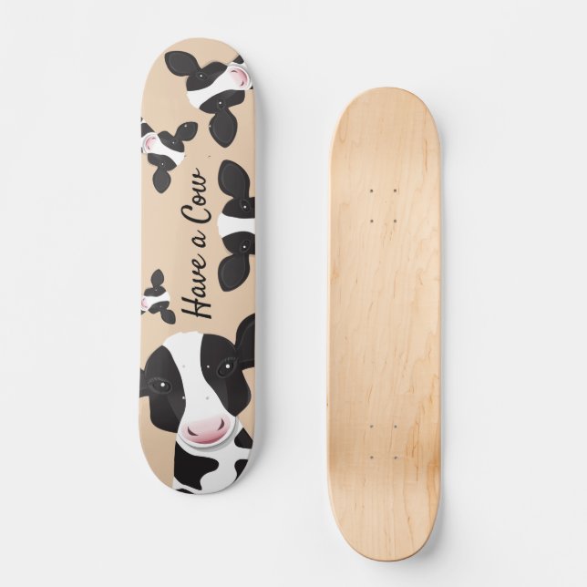 Skateboard Ten un Ilustracion de animales blancos negros de v (Anverso)