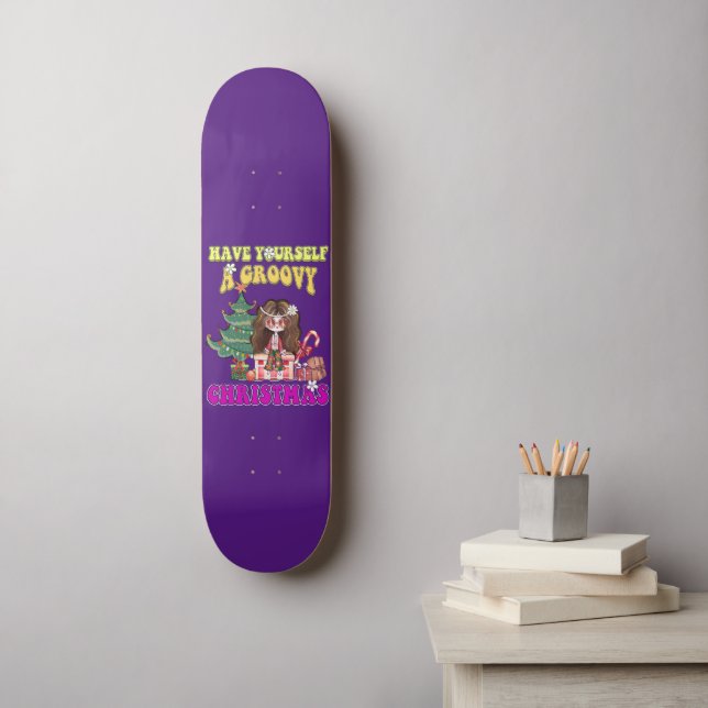 Skateboard TENGAMOS UN NAVIDAD GRUPO estilo de los 70 gracios (Arte de la pared)