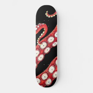 Skateboard Tentáculos de pulpo rojos negros