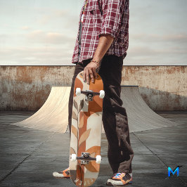 Skateboard Terracotta Boho - Hoja Orgánica Minimalista