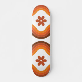 Skateboard Terracotta Mid Century Moderno Floral Arcoiris Ret
