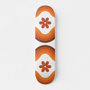Skateboard Terracotta Mid Century Moderno Floral Arcoiris Ret