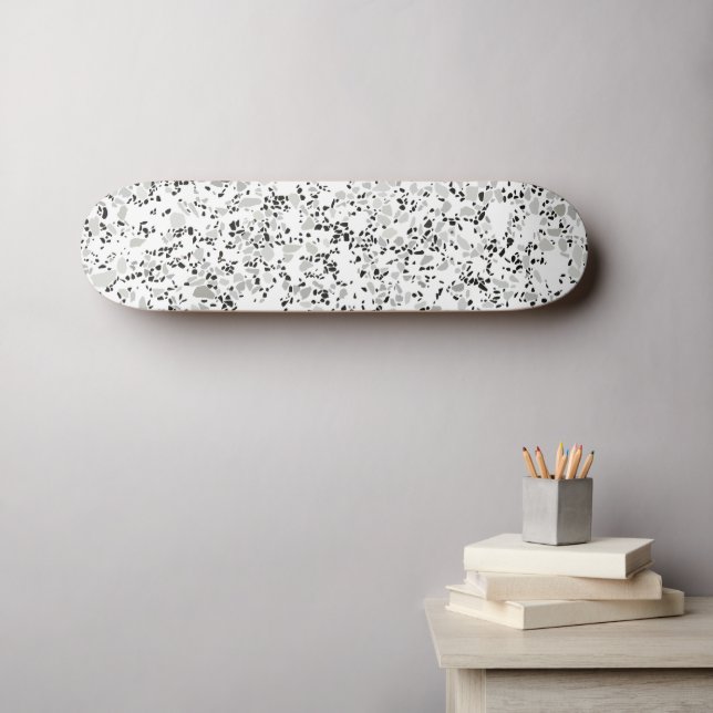 Skateboard Terrazzo blanco moderno (Arte de pared (horz))