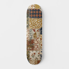 Skateboard Textile mosaic in vintage style.