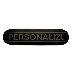 Skateboard Texto personalizable Negro moderno en negrita y
