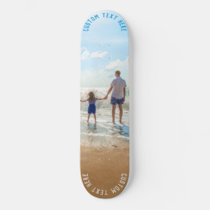 Skateboard Texto personalizado de su tablero de fotos y su Pe