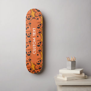 Skateboard Texto personalizado Halloween Calabazas felices Pe