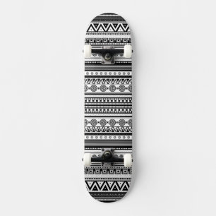 Skateboard Textura azteca decorativa negra bonita