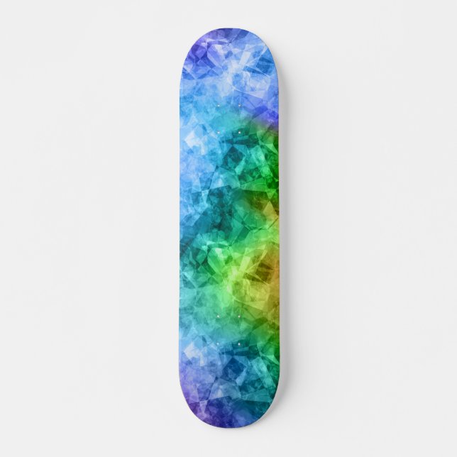 Skateboard Textura azul de pavo real cruzada (Anverso )
