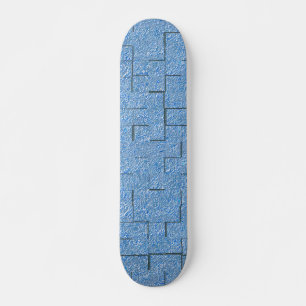 Skateboard Textura azul silvestre con efecto mosaico y reliev
