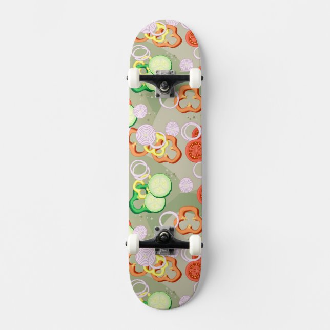 Skateboard Textura con las rebanadas de verduras (Anverso)
