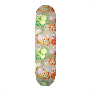 Skateboard Textura con las rebanadas de verduras