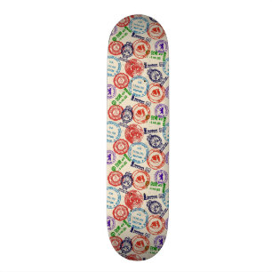 Skateboard Textura con los sellos reales