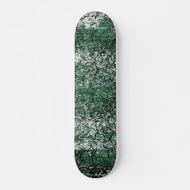 Skateboard Textura de aceite verde sobre palos y lino (Anverso )