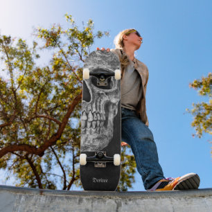 Skateboard Textura De Grunge En Blanco Y Negro De Media Calav