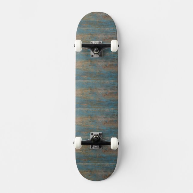 Skateboard Textura de madera de Blue Beach (Anverso)