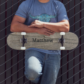 Skateboard Textura de madera personalizada