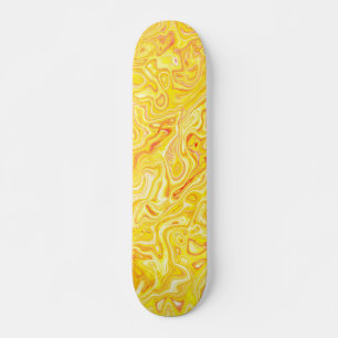 Skateboard Textura de mármol amarillo limón miel Líquido abst