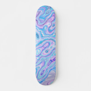 Skateboard Textura de mármol azul violeta pintura líquida abs