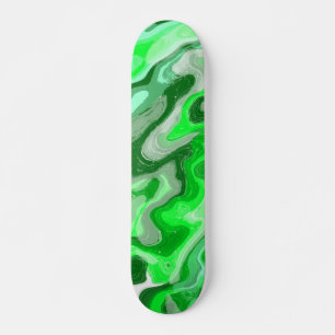 Skateboard Textura de mármol verde esmeralda pintura líquida