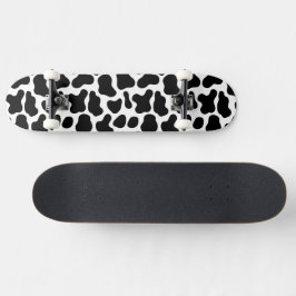 Skateboard Textura de vaca negra y blanca
