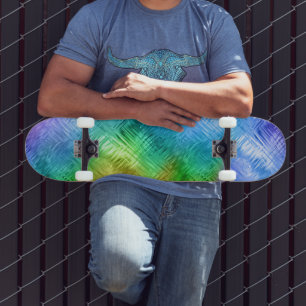 Skateboard Textura de vidrio azul de Topaz mística