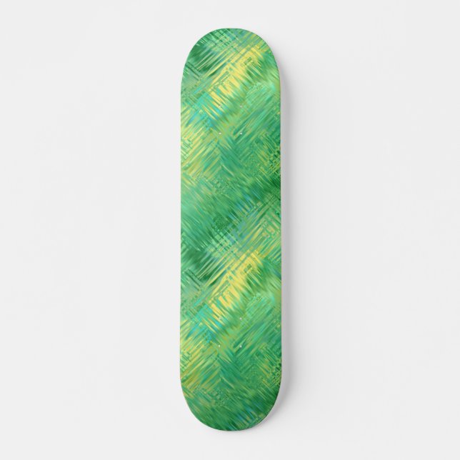 Skateboard Textura de vidrio verde esmeralda (Anverso )