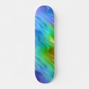 Skateboard Textura ondulada azul Pansy