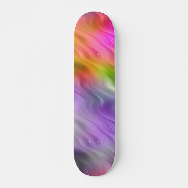 Skateboard Textura ondulada con orquídea púrpura (Anverso )