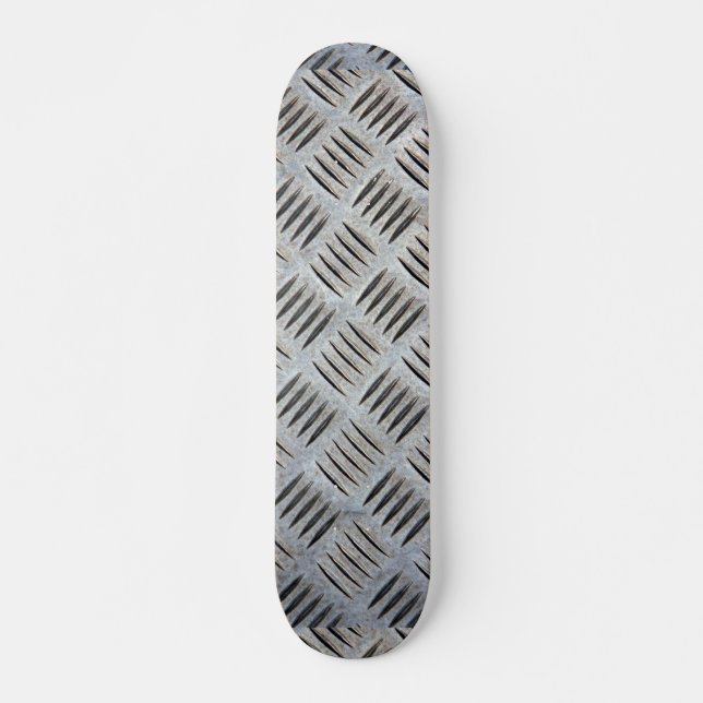 Skateboard Textura plateada de metal (Anverso )