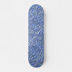 Skateboard Textura Raya azul e efeito prateado