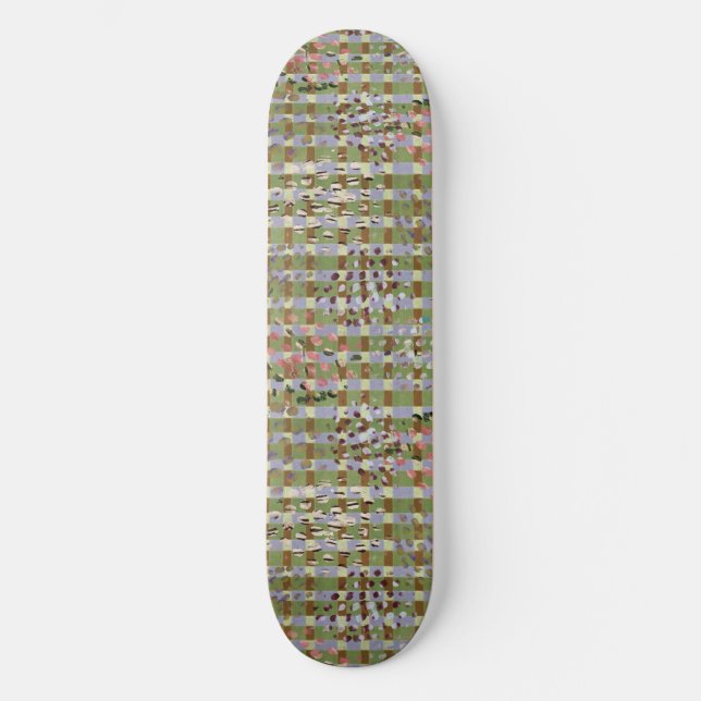 Skateboard Textured Pointillism Grid Pattern Artwork (Anverso)