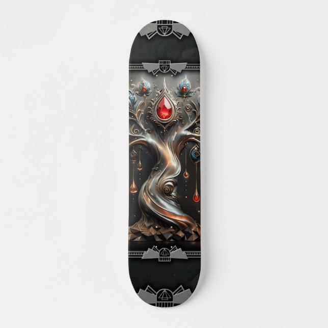 Skateboard  The Art Deco Tree of Life design.  (Anverso )