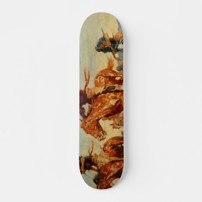 Skateboard The Buffalo Runners de Frederic Remington (1909) (Anverso )