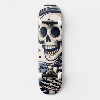 Skateboard The Gamer Skeleton Tarot Card