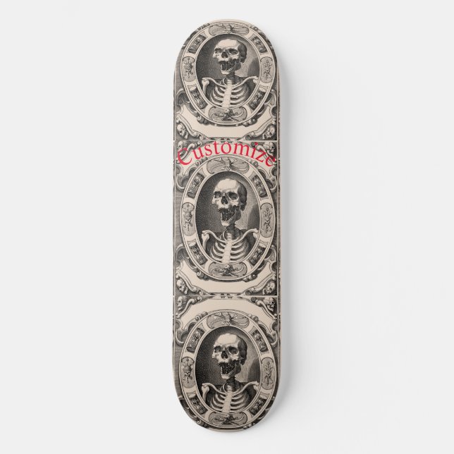 Skateboard Thunder_Cove, flamante cráneo humano (Anverso)